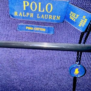 Polo Ralph Lauren Pima Cotton Sweater-2XLT Tall Brand New Blue